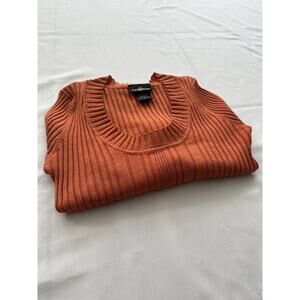 It’s Our Time Ribbed Knit Sweater - Burnt Orange - Size M